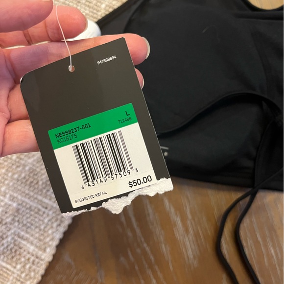 NWT Nike Women’s High-Neck Bikini Top black and gray size Large - Picture 7 of 7